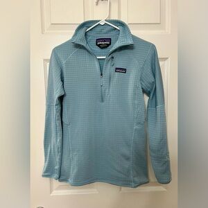 Patagonia Light Blue Quarter-Zip Waffle Pullover